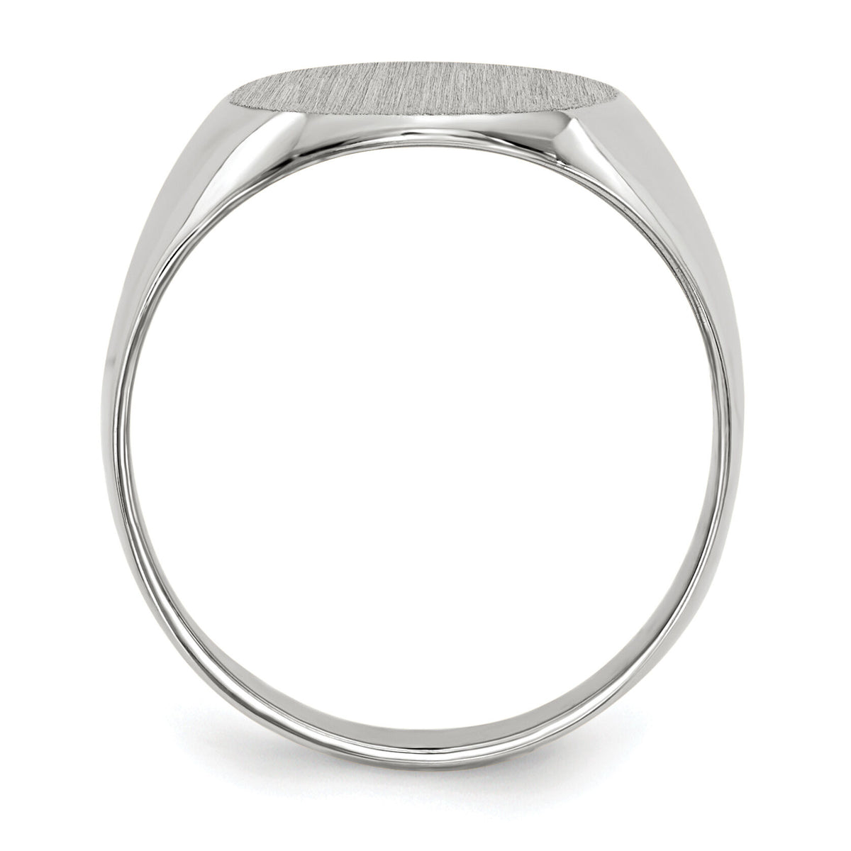 14k White Gold 12.5x13.5mm Closed Back Signet Ring-RS538