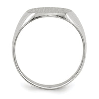 14k White Gold 12.5x13.5mm Closed Back Signet Ring-RS538