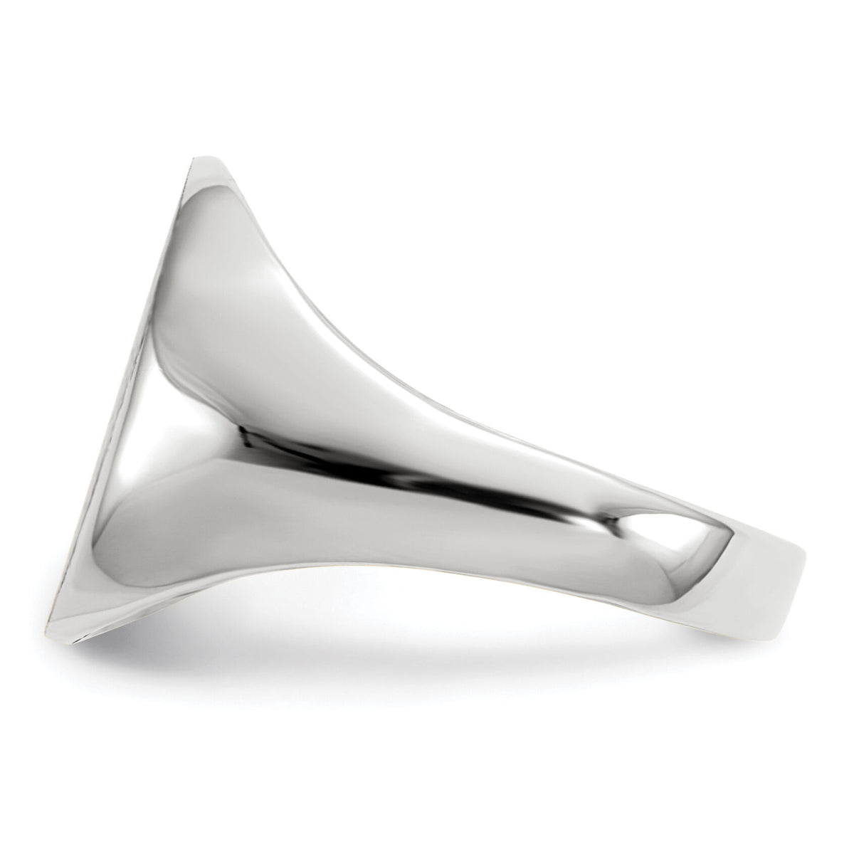 14k White Gold 12.5x13.5mm Closed Back Signet Ring-RS538