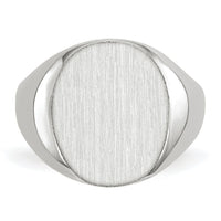 14k White Gold 12.5x13.5mm Closed Back Signet Ring-RS538
