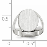 14k White Gold 12.5x13.5mm Closed Back Signet Ring-RS538