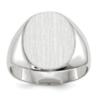 14k White Gold 12.5x13.5mm Closed Back Signet Ring-RS538