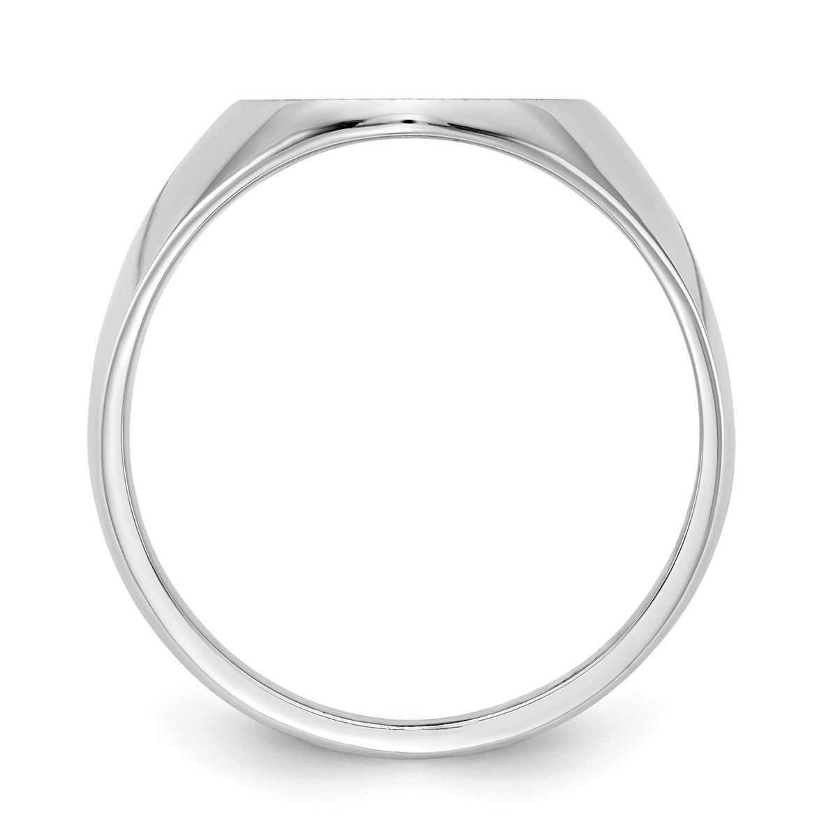 14k White Gold 12.5x15.0xmm Closed Back Signet Ring-RS539