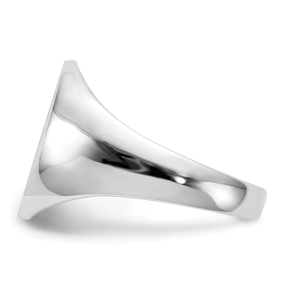 14k White Gold 12.5x15.0xmm Closed Back Signet Ring-RS539