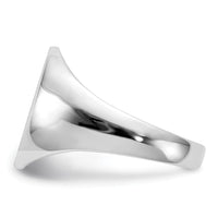 14k White Gold 12.5x15.0xmm Closed Back Signet Ring-RS539