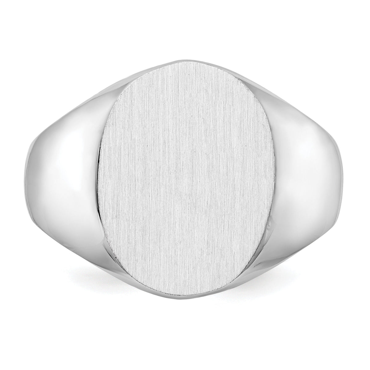 14k White Gold 12.5x15.0xmm Closed Back Signet Ring-RS539