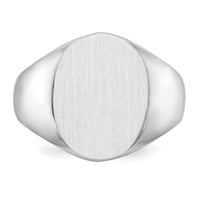 14k White Gold 12.5x15.0xmm Closed Back Signet Ring-RS539