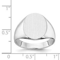 14k White Gold 12.5x15.0xmm Closed Back Signet Ring-RS539