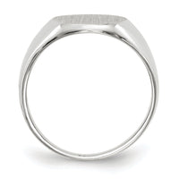 14k White Gold 11.0x12.5mm Open Back Signet Ring-RS542