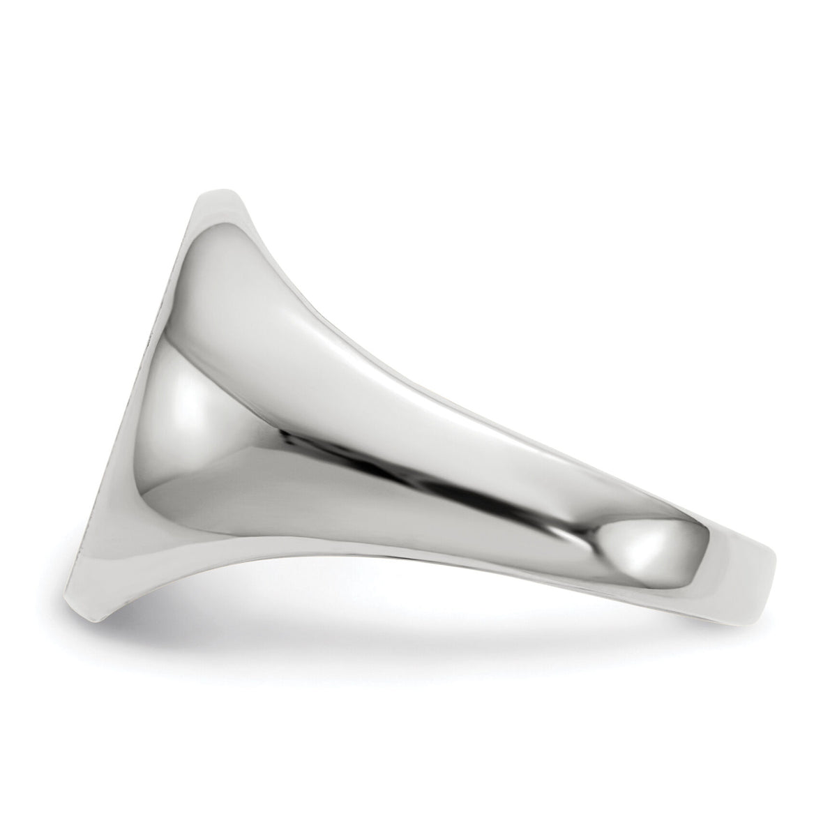 14k White Gold 11.0x12.5mm Open Back Signet Ring-RS542
