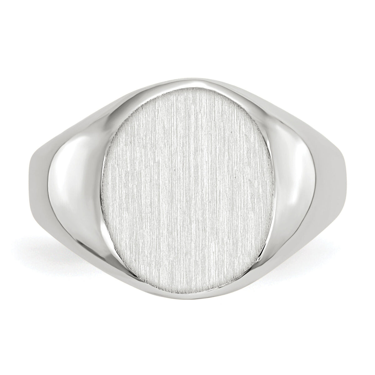 14k White Gold 11.0x12.5mm Open Back Signet Ring-RS542