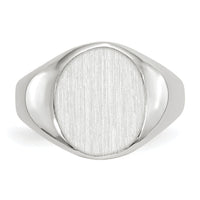 14k White Gold 11.0x12.5mm Open Back Signet Ring-RS542