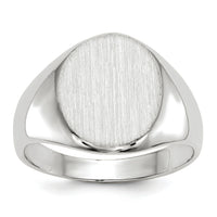 14k White Gold 11.0x12.5mm Open Back Signet Ring-RS542