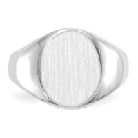 14k White Gold 11.0x13.0mm Open Back Signet Ring-RS543