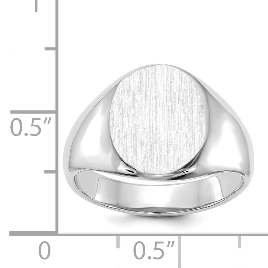 14k White Gold 11.0x13.0mm Open Back Signet Ring-RS543