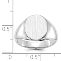 14k White Gold 11.0x13.0mm Open Back Signet Ring-RS543