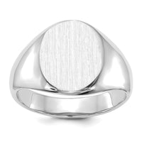 14k White Gold 11.0x13.0mm Open Back Signet Ring-RS543