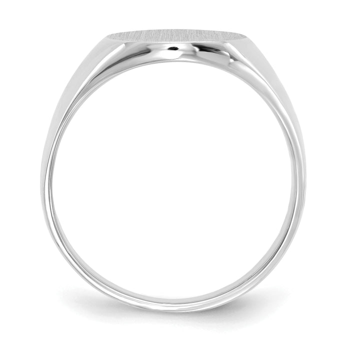 14k White Gold 13.0x15.5mm Open Back Signet Ring-RS544