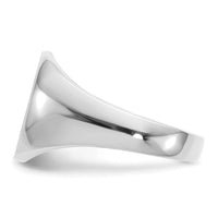14k White Gold 13.0x15.5mm Open Back Signet Ring-RS544