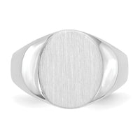 14k White Gold 13.0x15.5mm Open Back Signet Ring-RS544