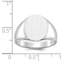 14k White Gold 13.0x15.5mm Open Back Signet Ring-RS544