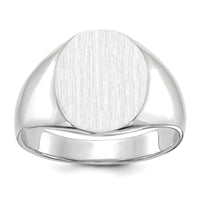 14k White Gold 13.0x15.5mm Open Back Signet Ring-RS544