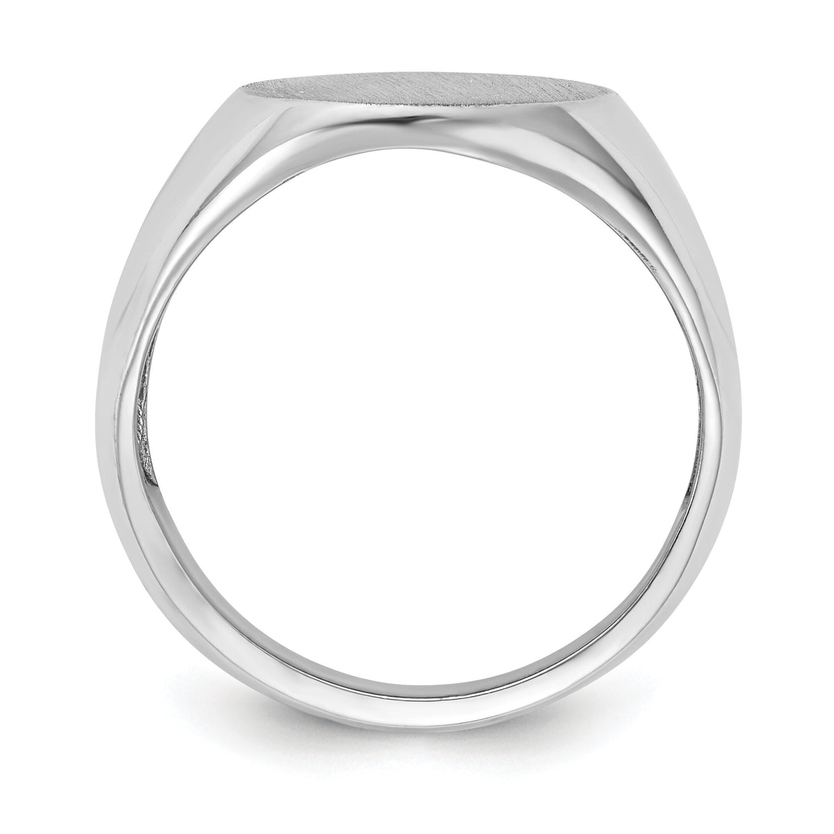 14k White Gold 14.5x18.0mm Open Back Mens Signet Ring-RS545