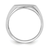 14k White Gold 14.5x18.0mm Open Back Mens Signet Ring-RS545
