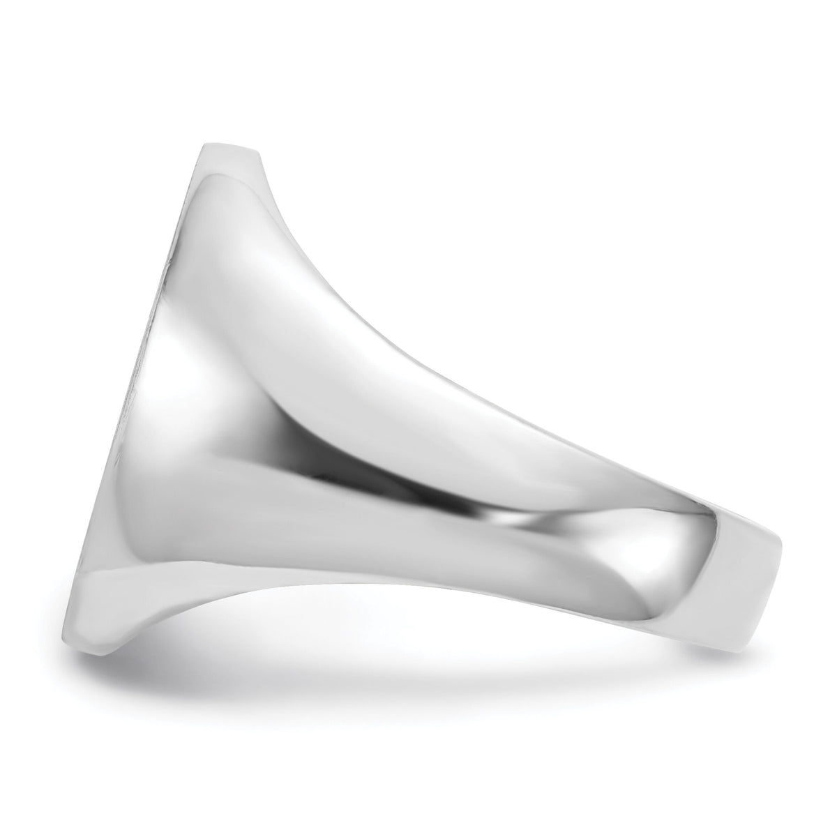 14k White Gold 14.5x18.0mm Open Back Mens Signet Ring-RS545