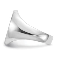 14k White Gold 14.5x18.0mm Open Back Mens Signet Ring-RS545