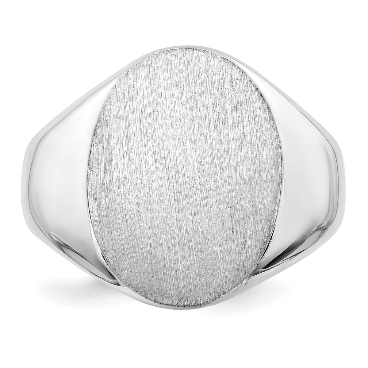 14k White Gold 14.5x18.0mm Open Back Mens Signet Ring-RS545