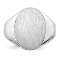 14k White Gold 14.5x18.0mm Open Back Mens Signet Ring-RS545