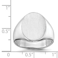 14k White Gold 14.5x18.0mm Open Back Mens Signet Ring-RS545