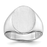 14k White Gold 14.5x18.0mm Open Back Mens Signet Ring-RS545