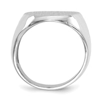 14k White Gold 16.0x20.5mm Open Back Signet Ring-RS546