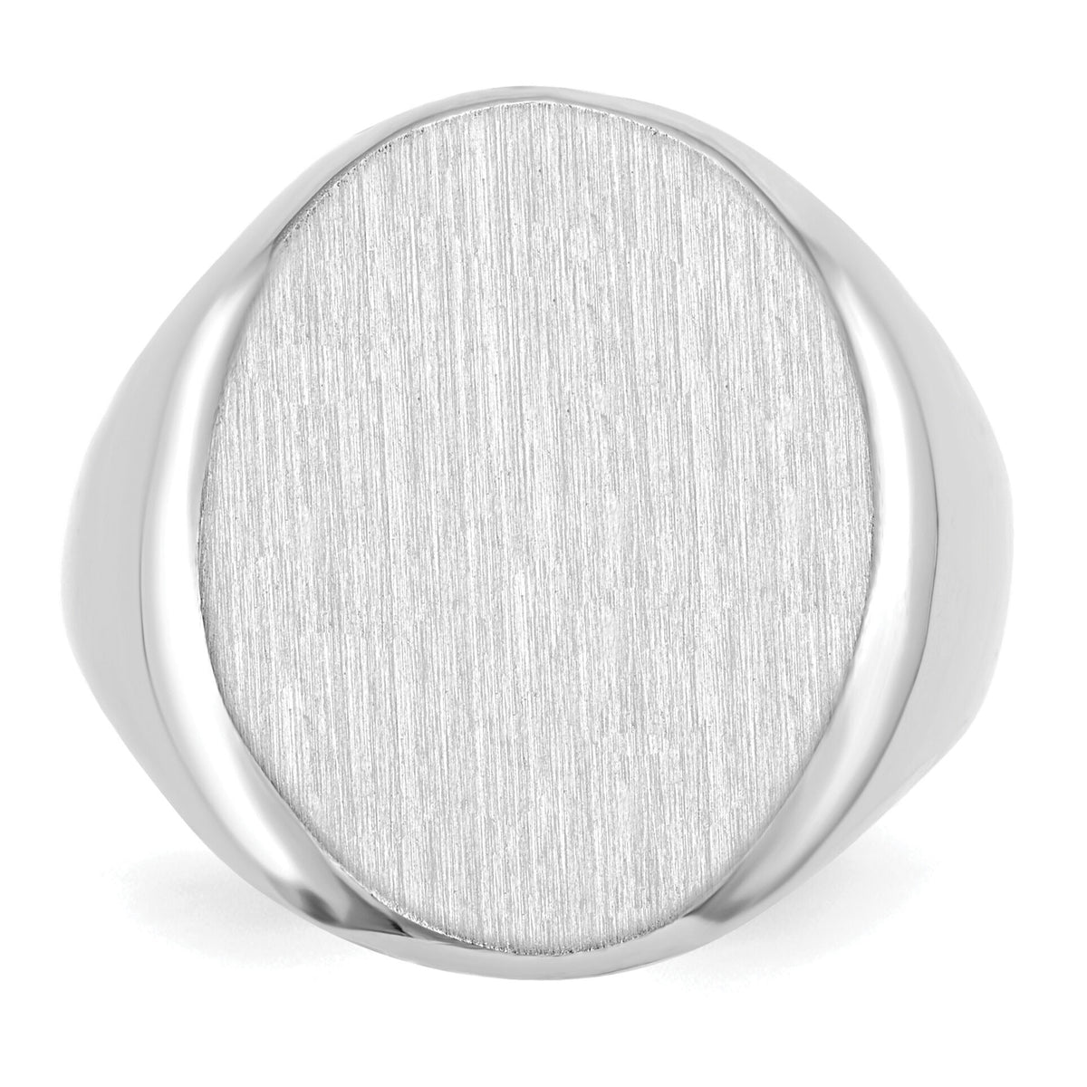 14k White Gold 16.0x20.5mm Open Back Signet Ring-RS546