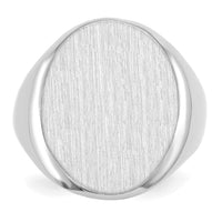 14k White Gold 16.0x20.5mm Open Back Signet Ring-RS546