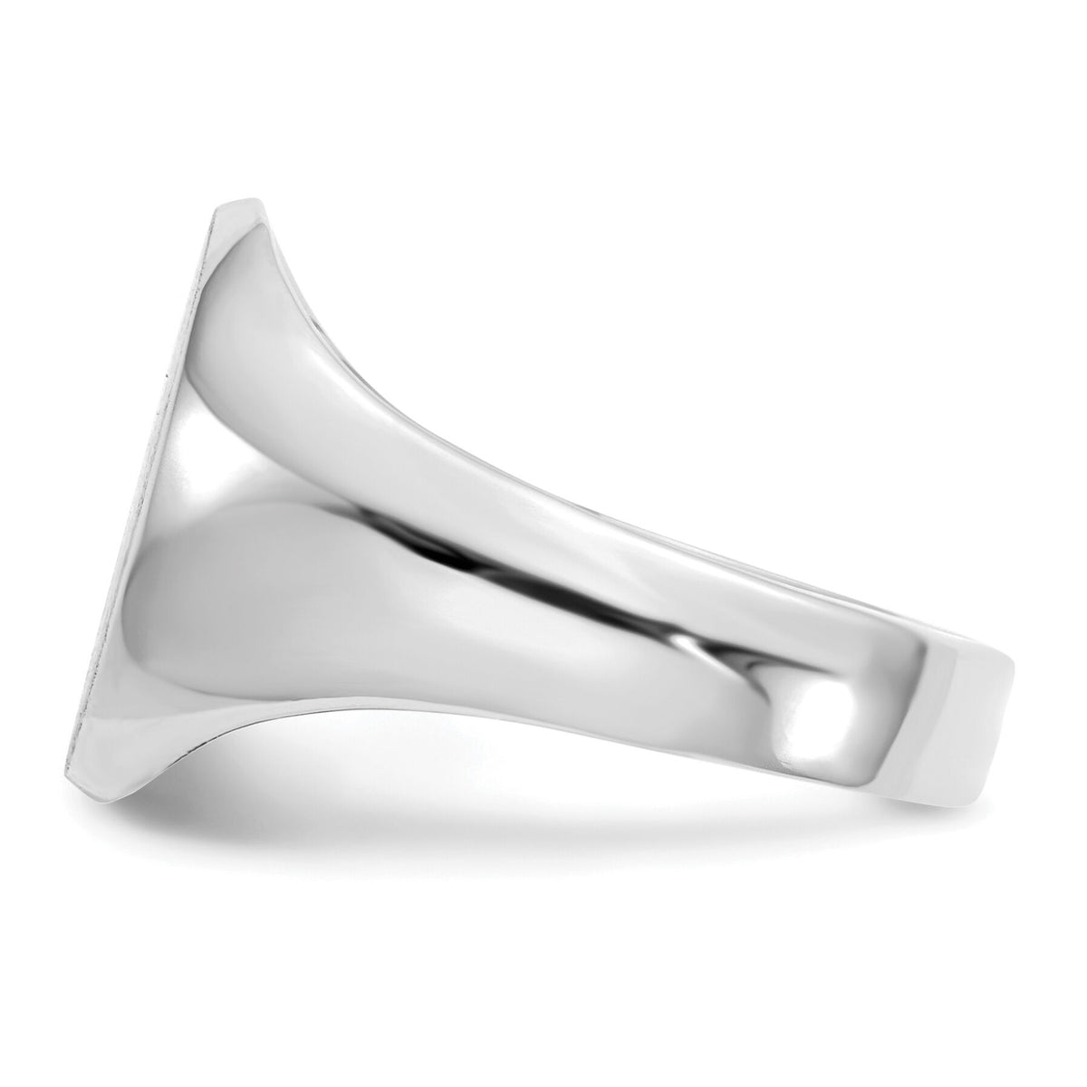 14k White Gold 11.0x13.0mm Closed Back Signet Ring-RS547