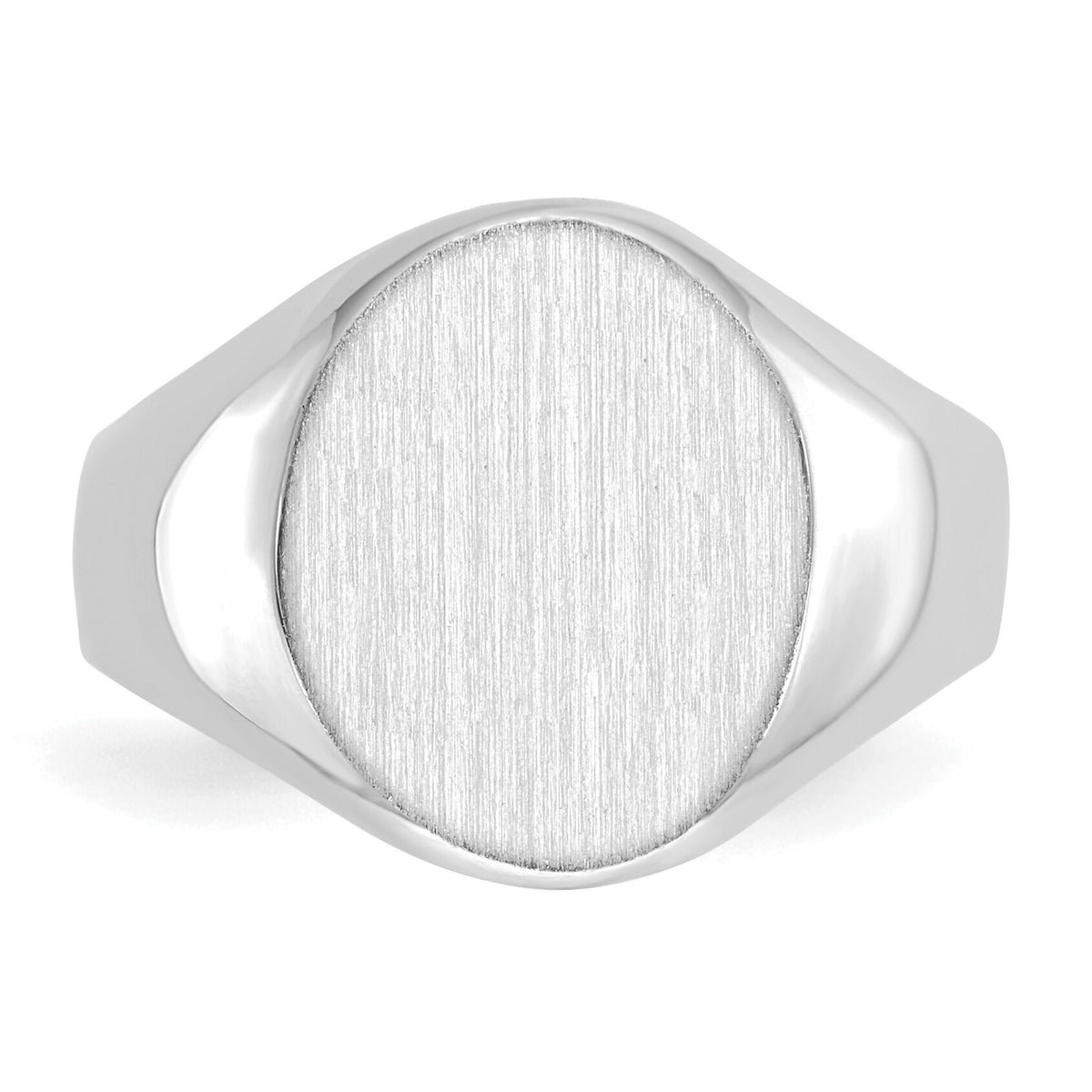 14k White Gold 11.0x13.0mm Closed Back Signet Ring-RS547