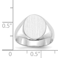 14k White Gold 11.0x13.0mm Closed Back Signet Ring-RS547