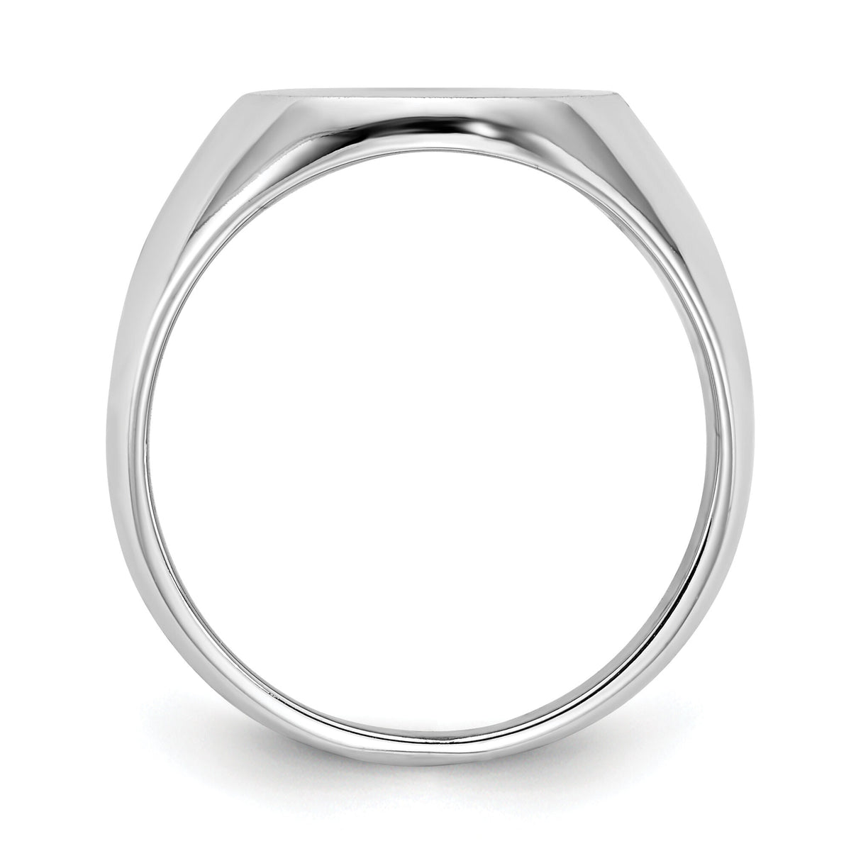 14k White Gold 13.5x14.0mm Closed Back Signet Ring-RS548