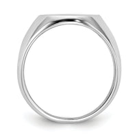 14k White Gold 13.5x14.0mm Closed Back Signet Ring-RS548