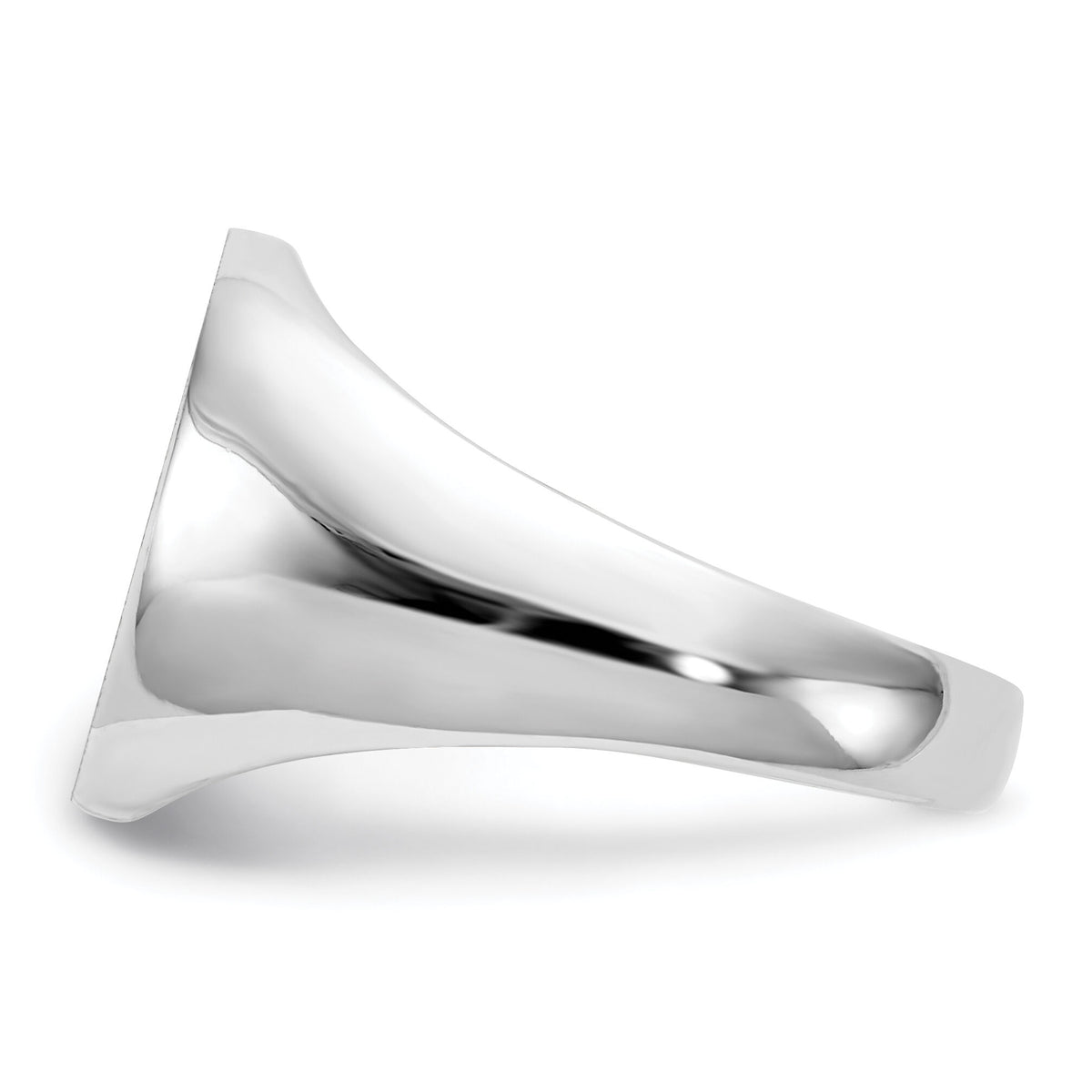 14k White Gold 13.5x14.0mm Closed Back Signet Ring-RS548