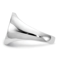 14k White Gold 13.5x14.0mm Closed Back Signet Ring-RS548
