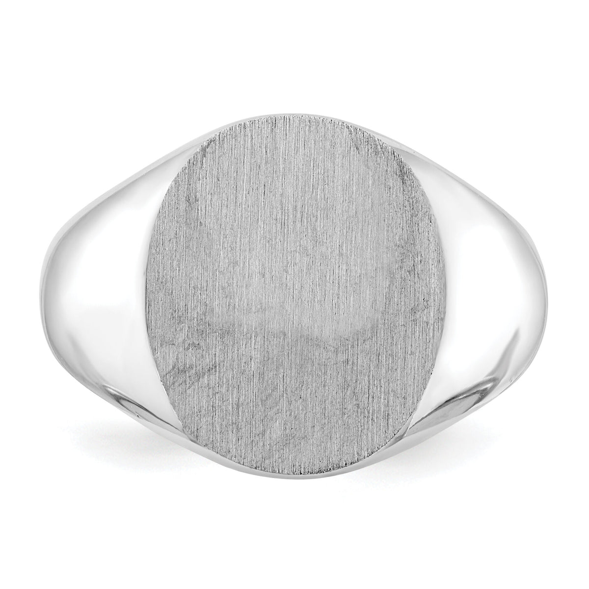 14k White Gold 13.5x14.0mm Closed Back Signet Ring-RS548