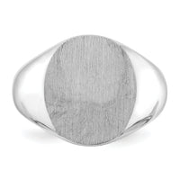 14k White Gold 13.5x14.0mm Closed Back Signet Ring-RS548