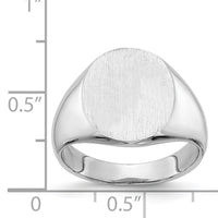 14k White Gold 13.5x14.0mm Closed Back Signet Ring-RS548