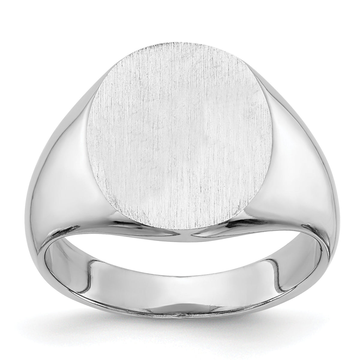 14k White Gold 13.5x14.0mm Closed Back Signet Ring-RS548
