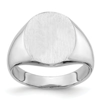 14k White Gold 13.5x14.0mm Closed Back Signet Ring-RS548
