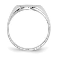 14k White Gold 14.0x17.5mm Closed Back Mens Signet Ring-RS550